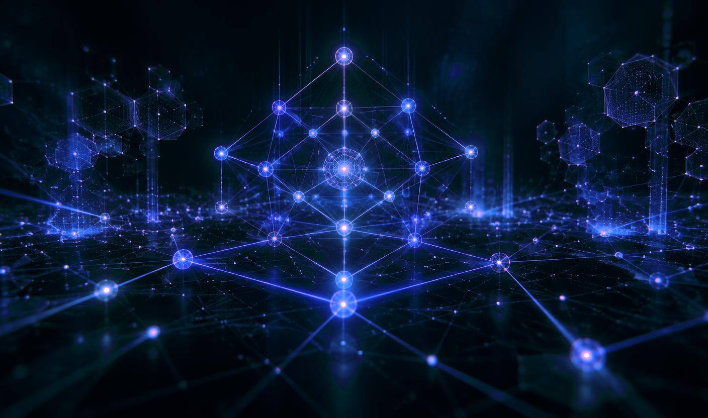 Abstract visualization of a cryptographic lattice